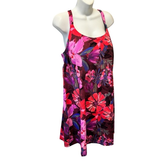 Alaskan Hardgear Women's Plus AKHG Lost Lake Swim Dress Sz 20W Purple Red Floral - Picture 8 of 11
